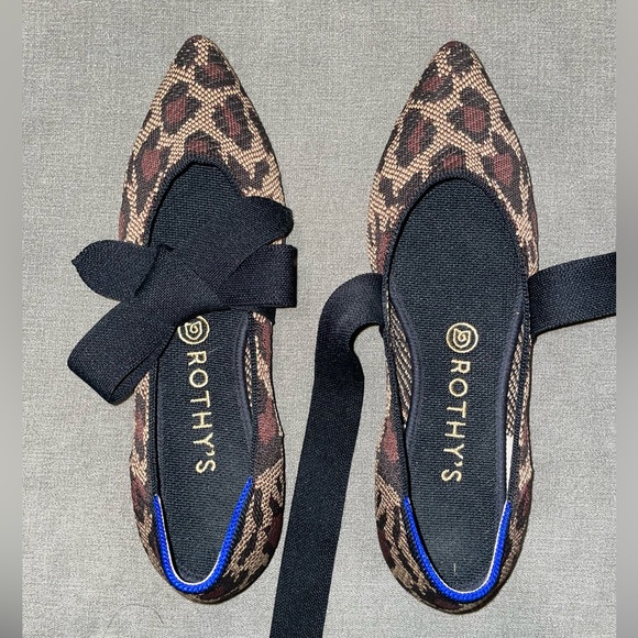 Rothy's Shoes - Rothy's Leopard Print Flats with Black Accents